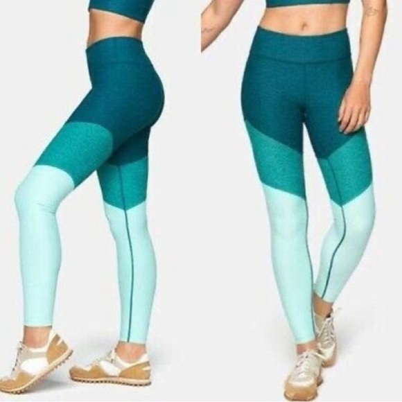 Outdoor Voices Pants - Outdoor Voices Green Colorblock 7/8 Spring Legging